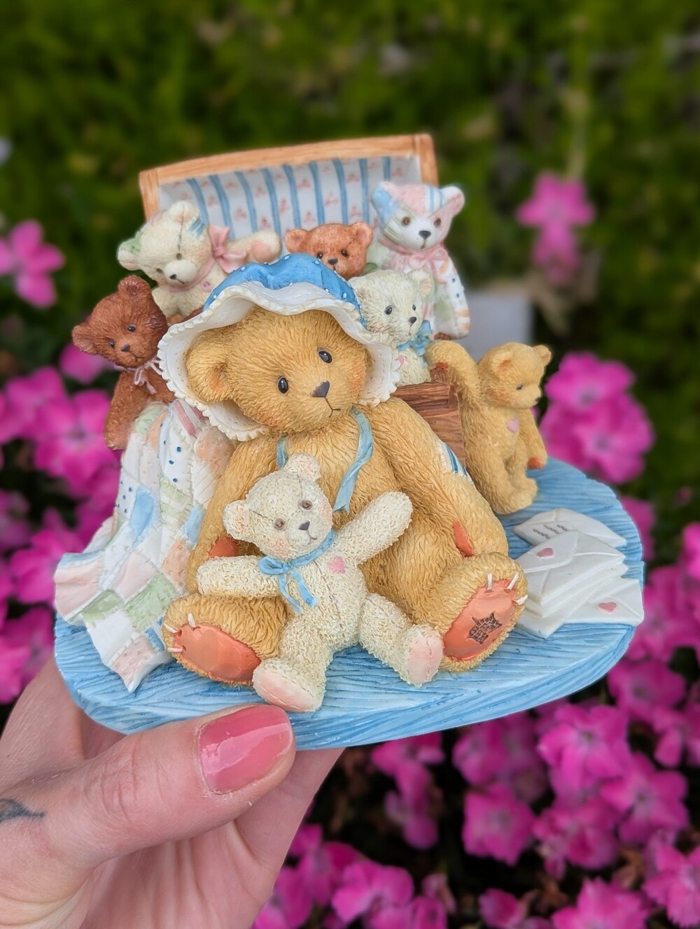 🩵🧸Tasha "In Grandmother's Attic" Teddy Bear Figurine Cottagecore Collectable